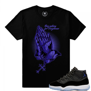 Match Jordan 11 Space Jam | Forgiveness | Black T shirt