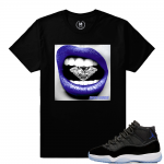 Match Jordan 11 Space Jam | Diamond Lips | Black T shirt