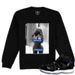 Match Jordan 11 Space Jam | Haters Will Say | Black Crewneck Sweatshirt