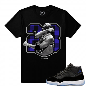 Match Jordan 11 Space Jam | Victory | Black T shirt