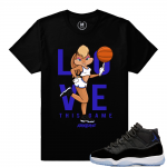 Match Jordan 11 Space Jam 2016 | Love This Game | Black T shirt