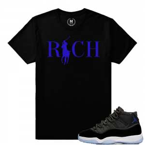 Match Jordan 11 Space Jam 2016 | Country Club Rich | Black T shirt