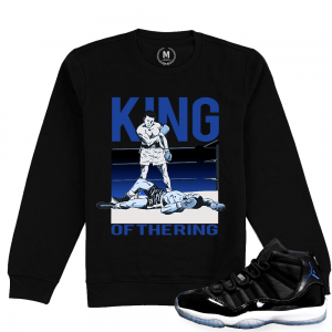 Match Jordan 11 Space Jam | King Of the Ring | Black Crewneck Sweatshirt