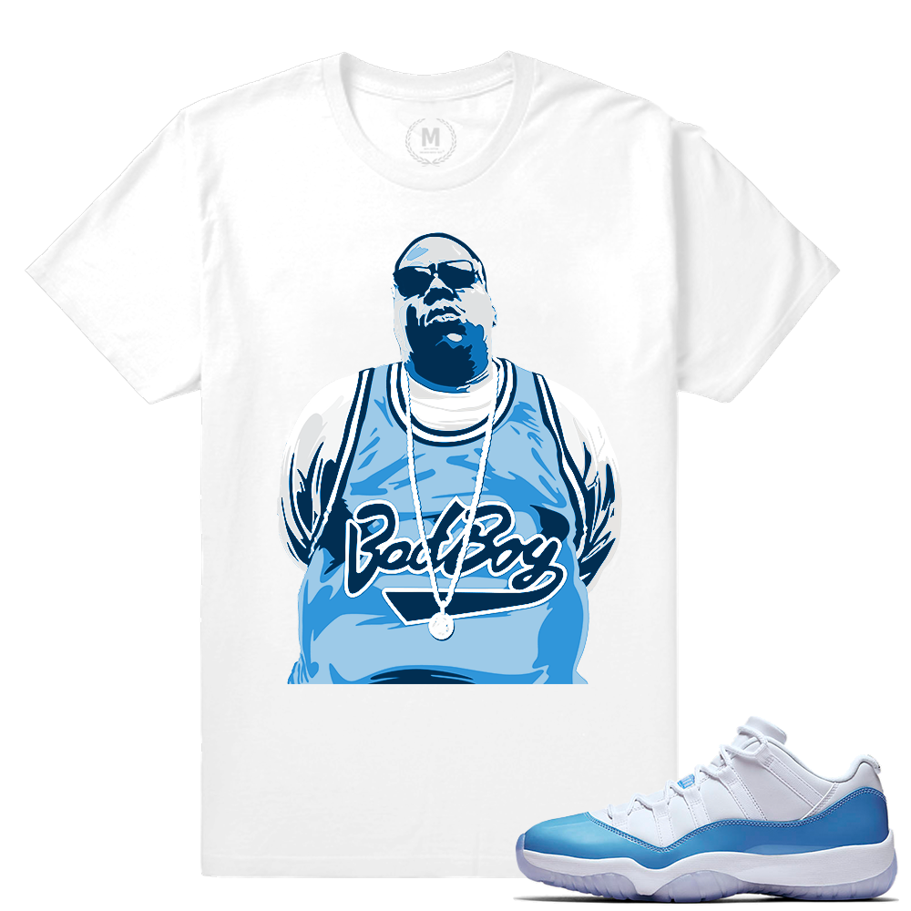 Match Jordan 11 UNC lows | Bad Boy Jersey | White T shirt