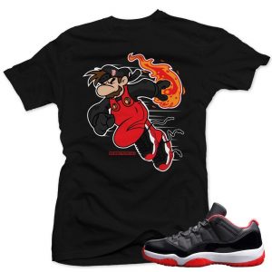 Jordan 11 Bred Low shirt to match 'Fire Ball' Black Sneaker Tees