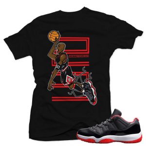 Jordan 11 Bred Low shirt to match 'Jump 23' Black Sneaker Tees