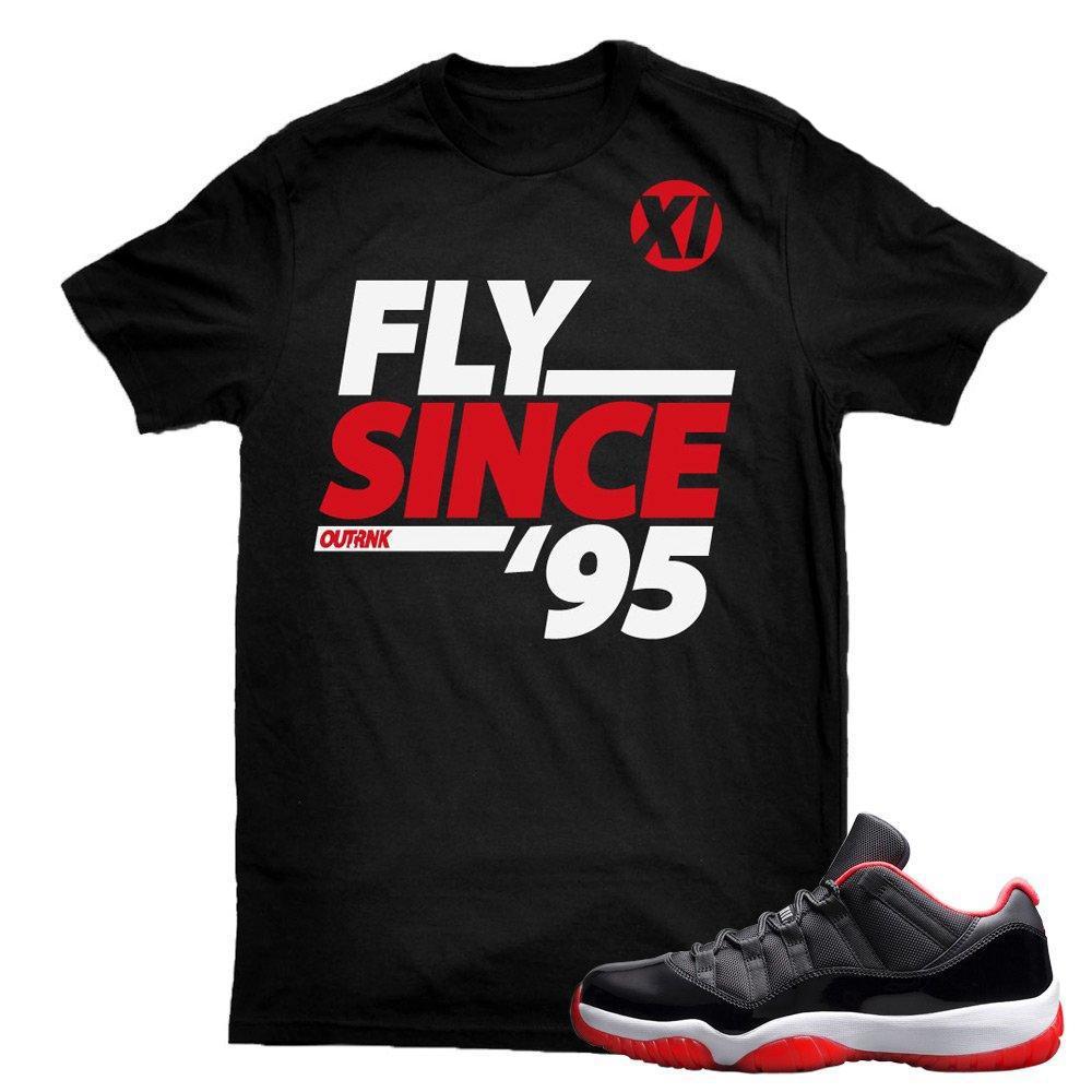 Jordan 11 Bred Low shirt to match 'Fly Since' Black Sneaker Tees