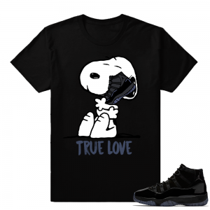 Jordan 11 shirts matching Cap and Gown 11  True Love Black tee