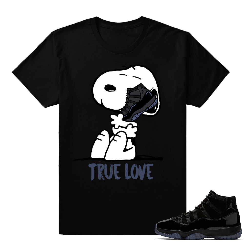 Jordan 11 shirts matching Cap and Gown 11  True Love Black tee