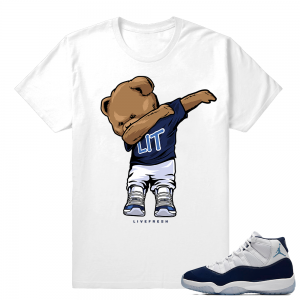 Jordan 11 win like 82 white t shirt Dabbin Polo Bear