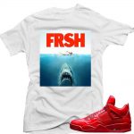 Jordan 11lab4 Red shirts to match 'Sharks' White Sneaker Tees shirt