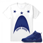 Match Jordan 12 Blue Suede | Dxpe Shark | White T shirt