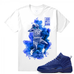 Match Jordan 12 Blue Suede | Dirty Sprite x MJ | White T shirt