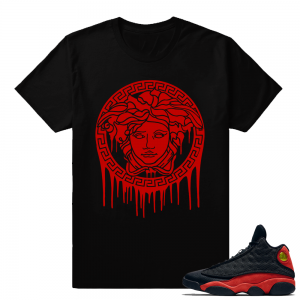 Jordan 13 Bred Medusa Drip T shirt - Black