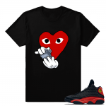 Jordan 13 Bred matching sneaker tee shirt- Comme Des Money - Black