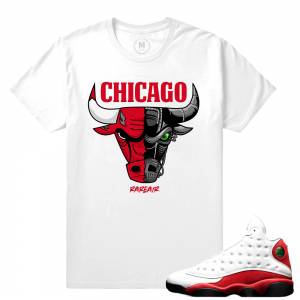 Match Jordan 13 OG Chicago | Cyborg Bull | White T shirt