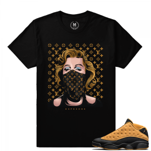 Match Air Jordan 13 Chutney | Marilyn Monroe LV Bandana | Black T shirt