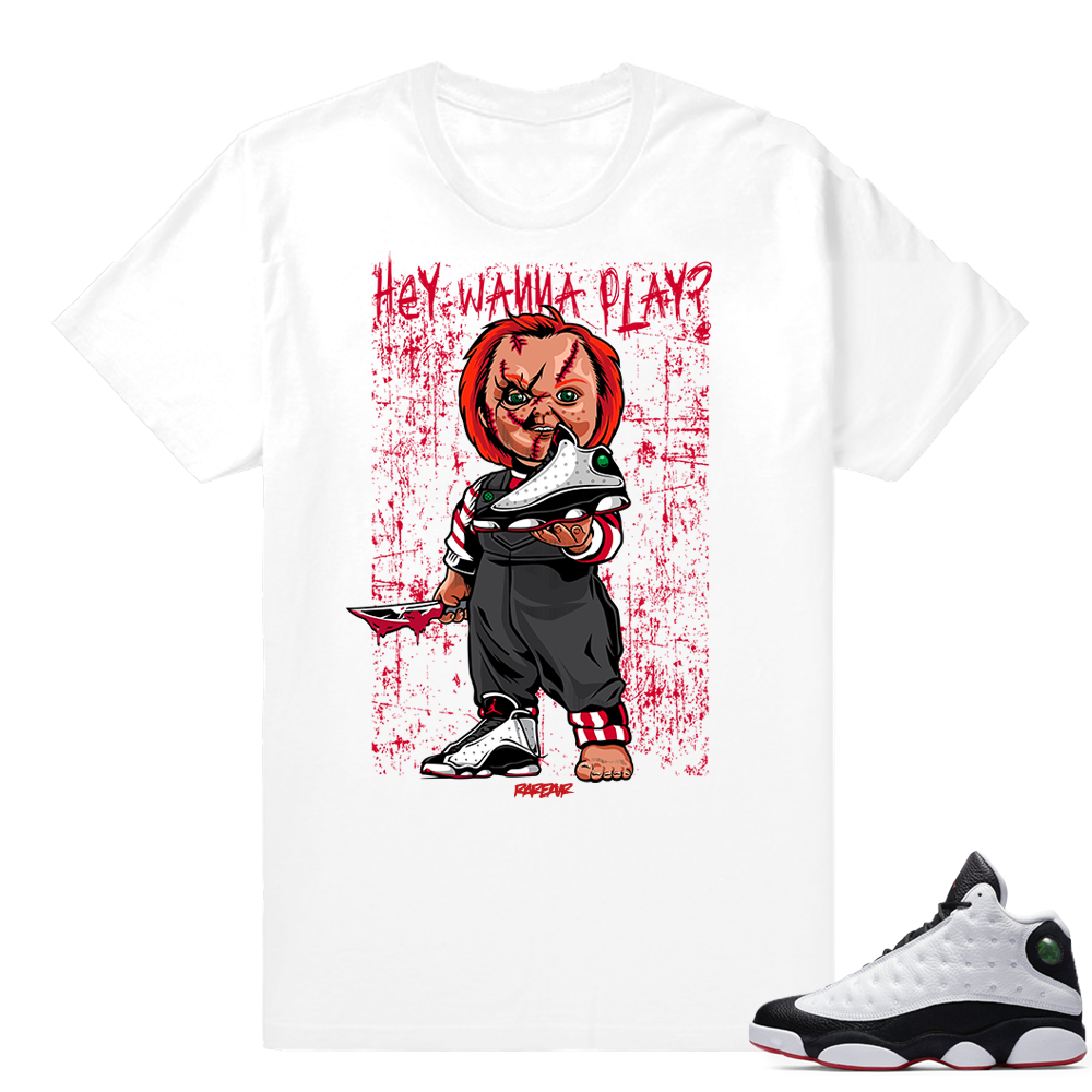 Jordan Retro 13 He Got Game shirt match  Wanna Play  White tee