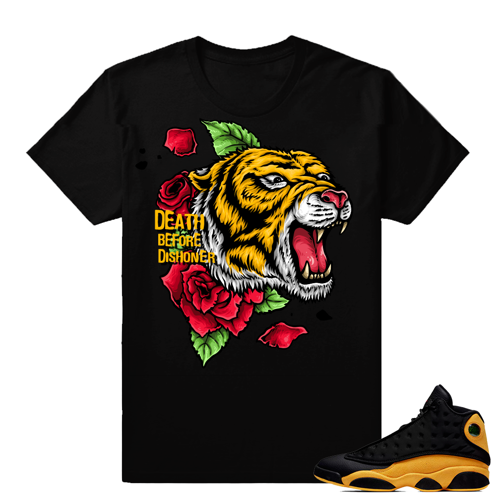 Match Jordan 13 Melo shirt | Death Before Dishonor | Black shirt