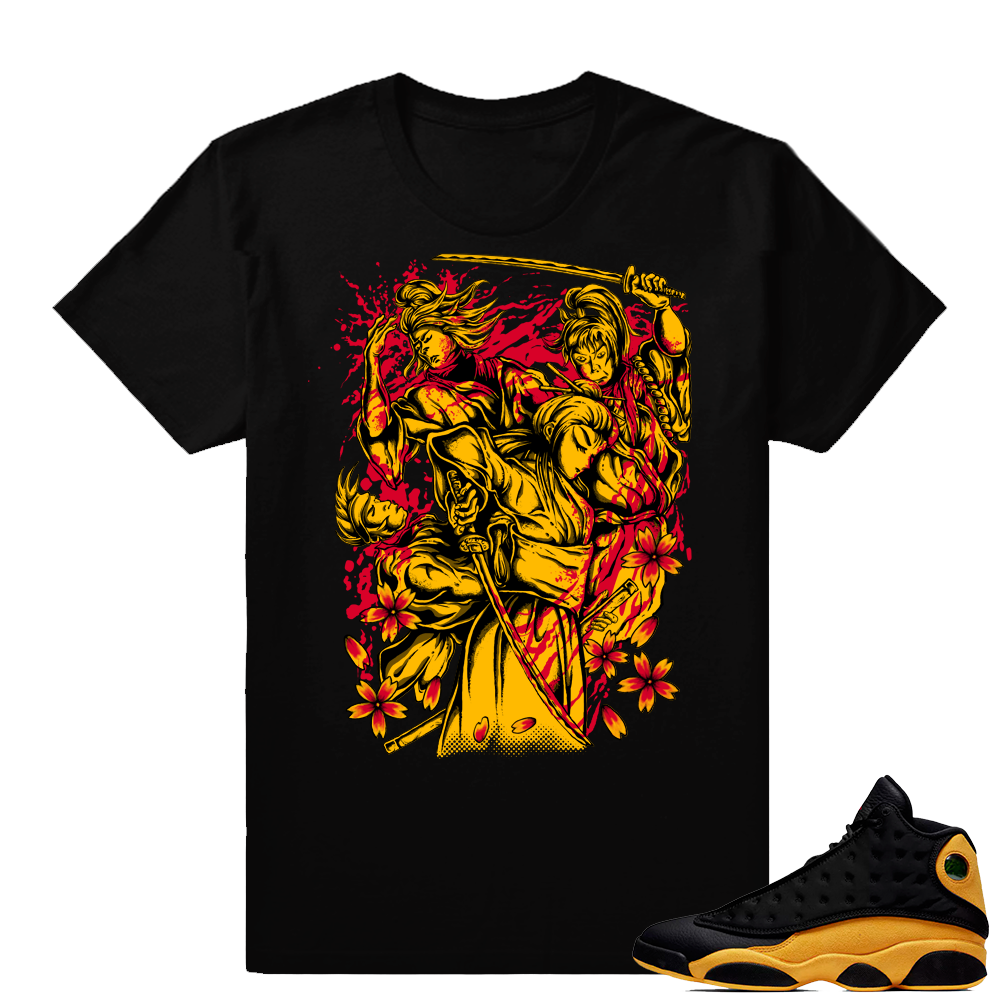 Match Jordan 13 Melo shirt | Samurai Revenge | Black shirt