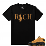 Match Air Jordan 13 Chutney | Country Club Rich | Black T shirt