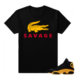 Match Jordan 13 Sneaker shirts | Savage | Black shirt