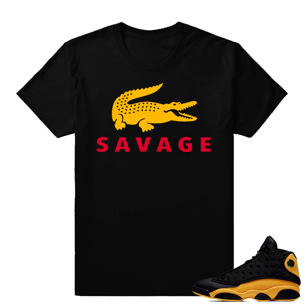 Match Jordan 13 Sneaker shirts | Savage | Black shirt