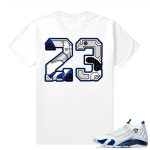 Jordan 14 Hyper Royal Matching Sneaker Tees Shirt - White - 23