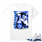 Jordan 14 Hyper Royal Matching Sneaker Tees Shirt - White - Aaliyah Vintage Rap