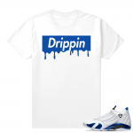 Jordan 14 Hyper Royal Matching Sneaker Tees Shirt - White - Drip Box