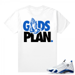 Jordan 14 Hyper Royal Matching Sneaker Tees Shirt - White - Gods Plan