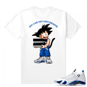 Jordan 14 Hyper Royal Matching Sneaker Tees Shirt - White - Just A Kid