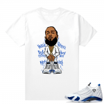 Jordan 14 Hyper Royal Matching Sneaker Tees Shirt - White - Nipsey Hussle