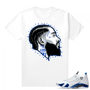 Jordan 14 Hyper Royal Matching Sneaker Tees Shirt - White - Prolific