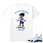 Jordan 14 Hyper Royal Matching Sneaker Tees Shirt - White - Sneakerhead Pinocchio