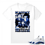 Jordan 14 Hyper Royal Matching Sneaker Tees Shirt - White - Vintage Tony Montana