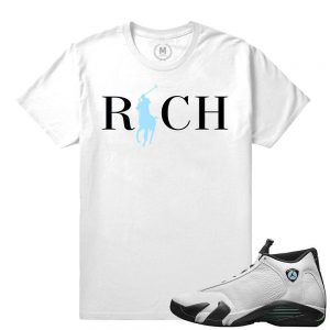 Match Jordan 14 Oxidized |Country Club Rich | White T shirt