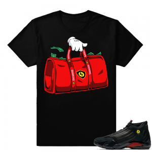 Jordan 14 last shot match shirt  Secure the Bag Black tee