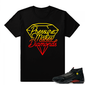 Jordan 14 last shot t shirt  Pressure Makes Diamonds  Black tee