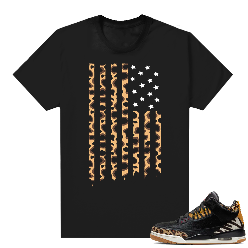 Animal Instinct 3s shirt Black - Cheetah Flag