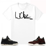 Jordan 3 Awok Shirt Match  WOKE Signature  White Tee