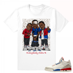 Jordan 3 Charity Game Sneaker tee shirt  Everybody Eats B  White tee