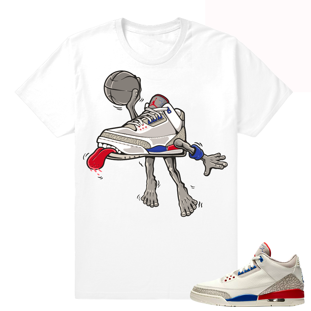 Jordan 3 Charity Game match shirt  Fly Kicks  White tee