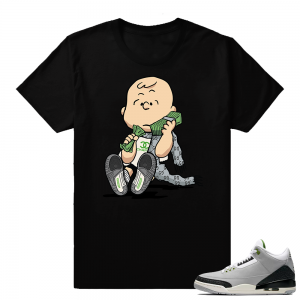 Match Jordan 3 Chlorophyll | Designer Charlie Brown | Black shirt