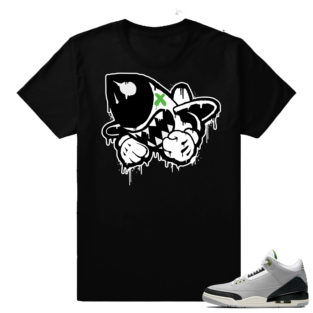 Match Jordan 3 Chlorophyll | Bruiser Logo | Black shirt