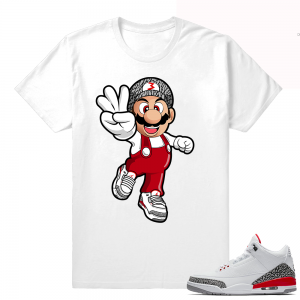 Jordan 3 Katrina  Shirt  Mario 3s  White tee