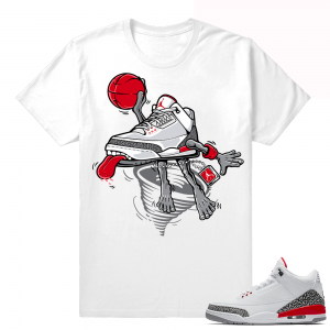 Jordan 3 Katrina shirt match  Katrina Fly Kicks White tee