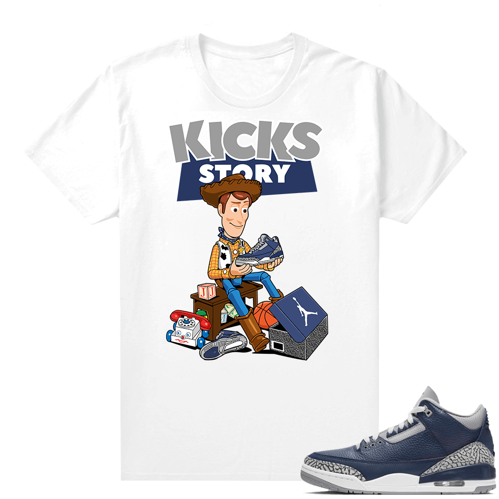 Jordan 3 Navy shirts to match White Kicks Story