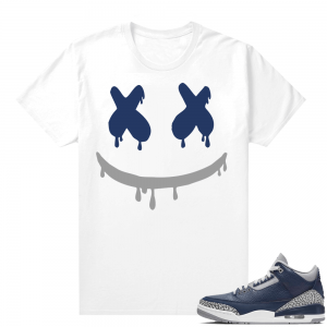 Jordan 3 Navy shirts to match White Smiley Drip