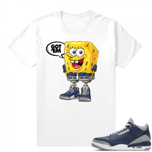 Jordan 3 Navy shirts to match White Spongebob Got Em